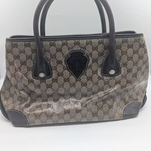 Gucci GG Canvas Shield-Patch Tote Bag